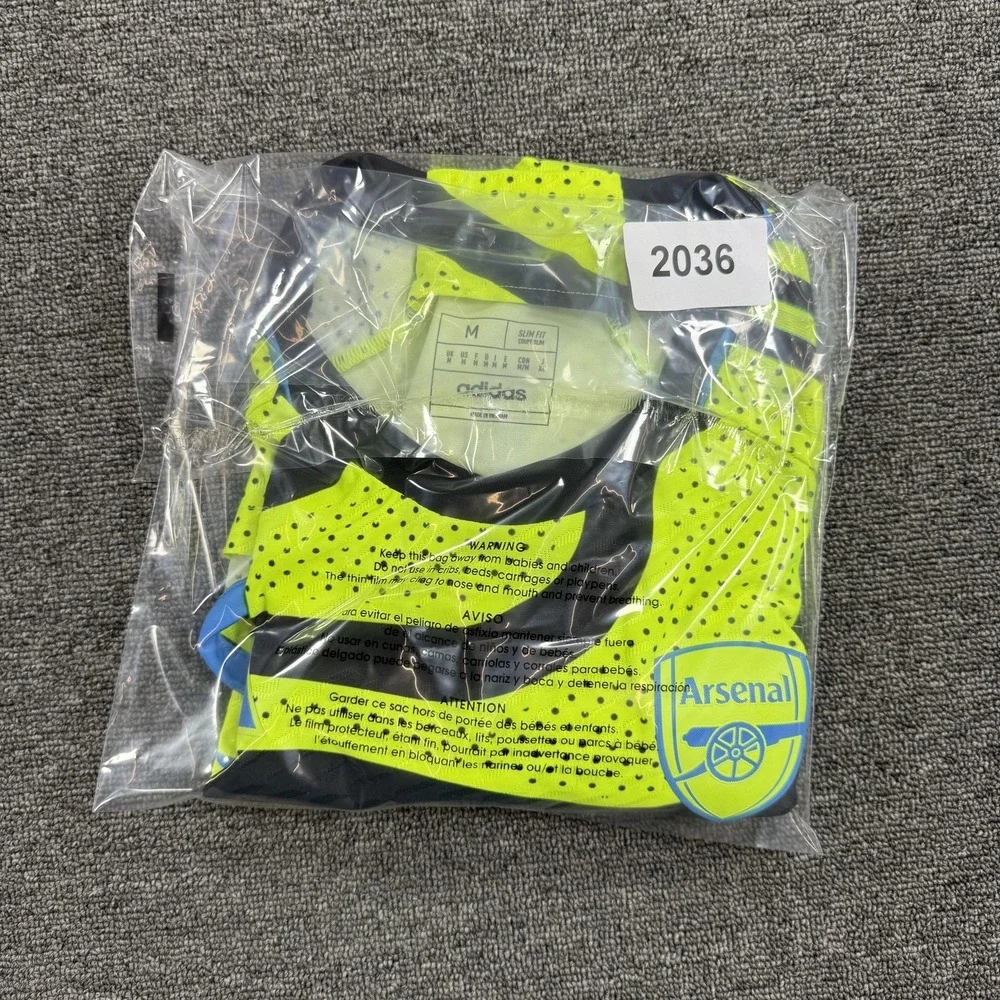 Arsenal Away Jersey Mens Medium Yellow Adidas Soccer Football HEAT.RDY Authentic